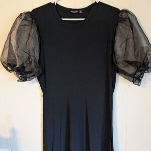 Black Nasty Gal Dress with puff sleeves